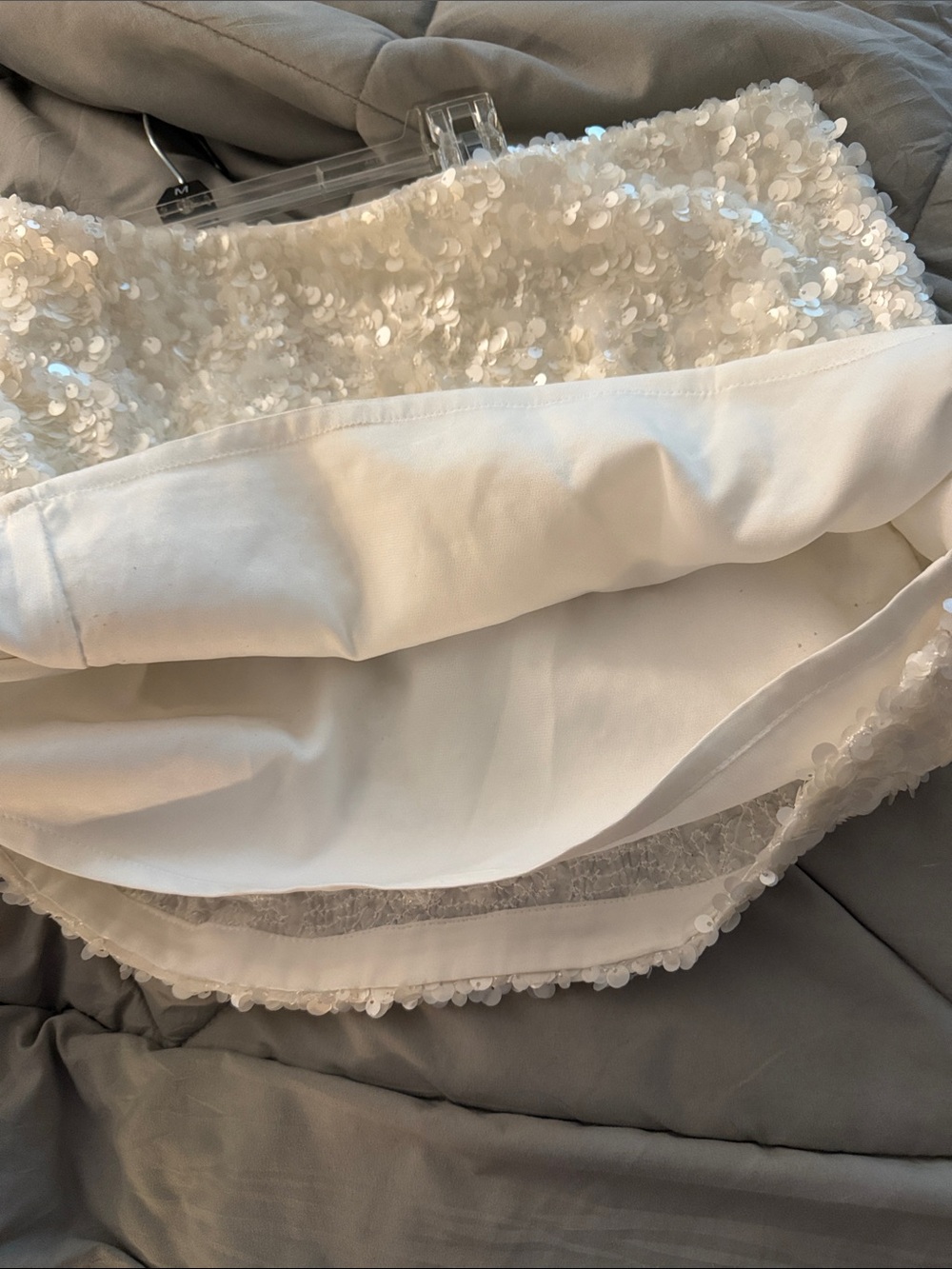 12th Tribe White Sequin Mini Skirt - Picture 7 of 7